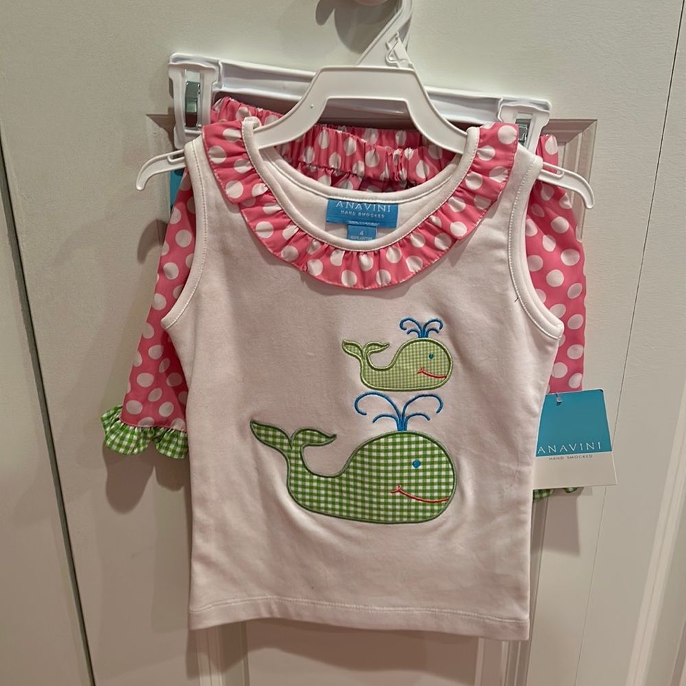 NWT Anavini, whale polkadot, tank top with shorts smoke free home